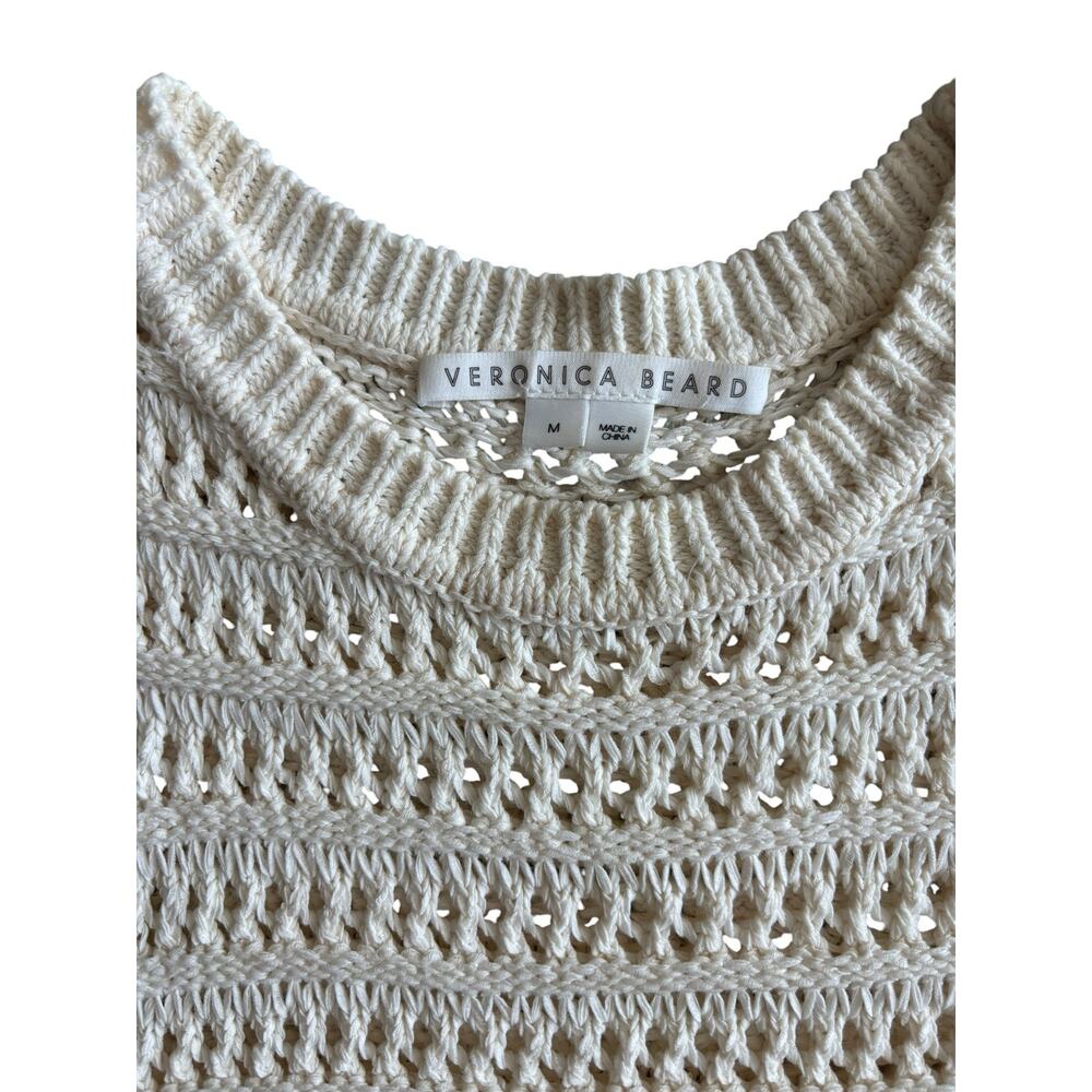 VERONICA BEARD SADE MIXED-MEDIA TANK TOP IN IVORY SIZE MEDIUM COTTON BLEND - Picture 4 of 7